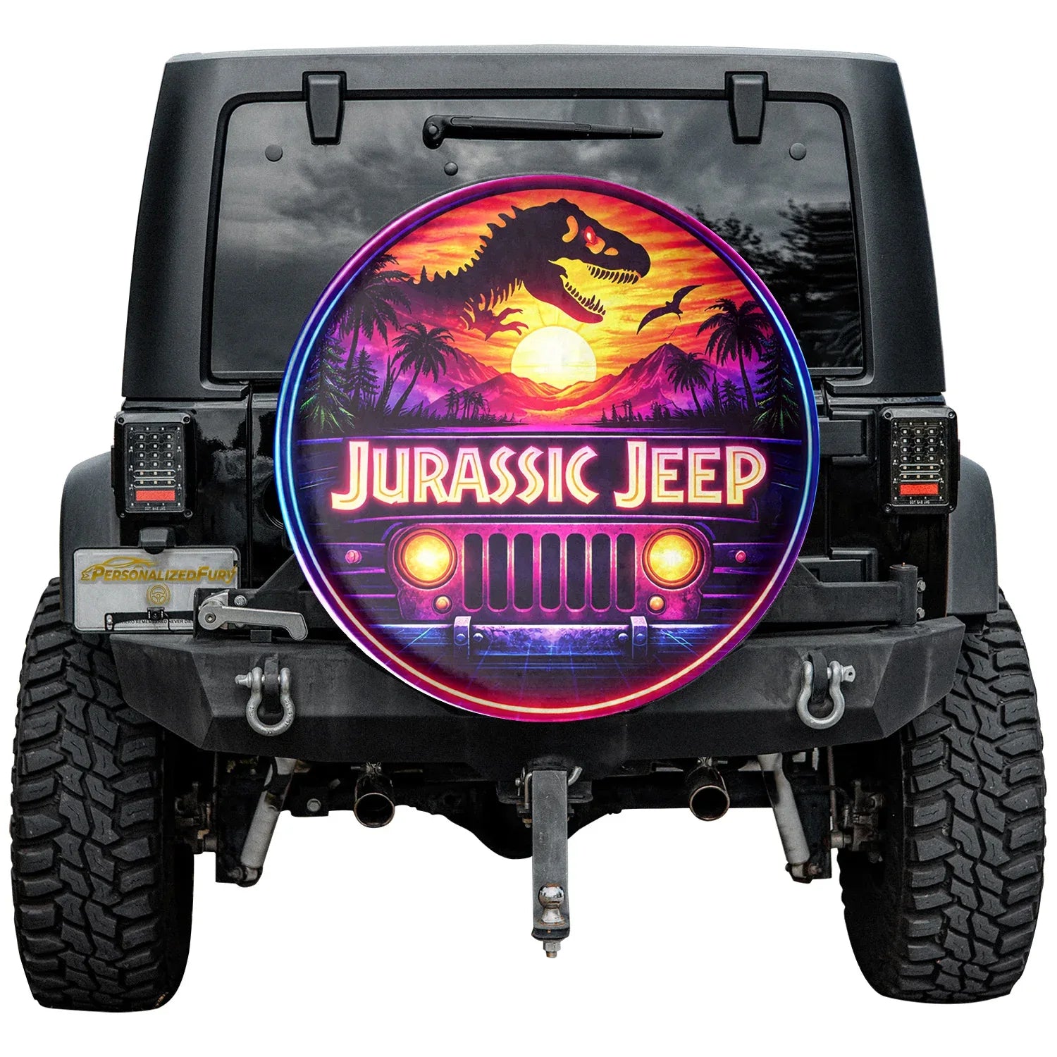 Jeep Spare Tire Cover – Jurassic Park Leather Wheel Cover - Car Accessories - PersonalizedFury
