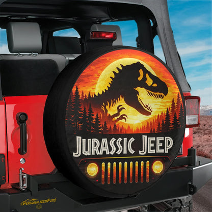 Jeep Wheel Cover Jurassic Park – Leather Spare Tire Cover - Car Accessories - PersonalizedFury