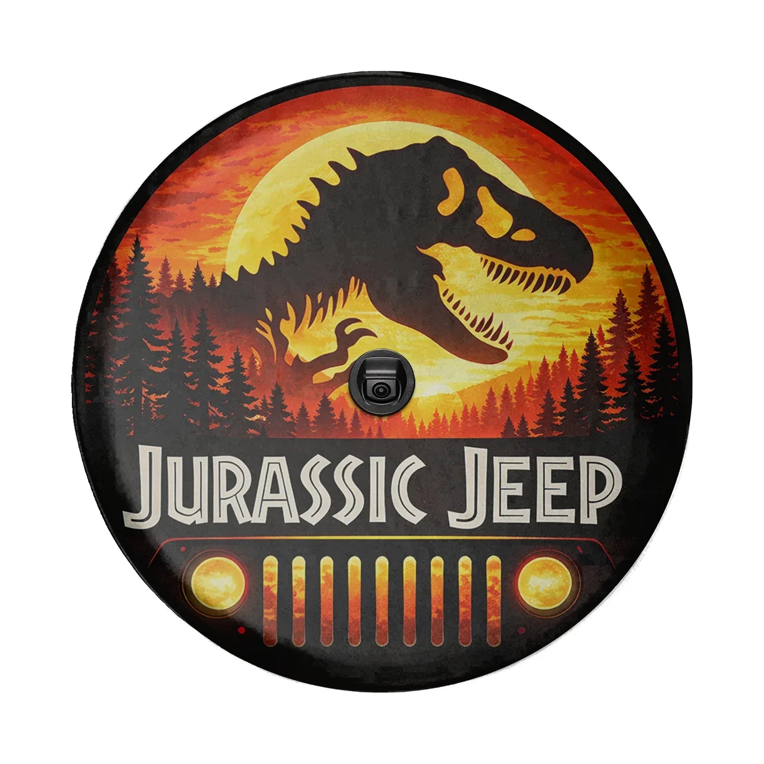 Jeep Wheel Cover Jurassic Park – Leather Spare Tire Cover - Car Accessories - PersonalizedFury
