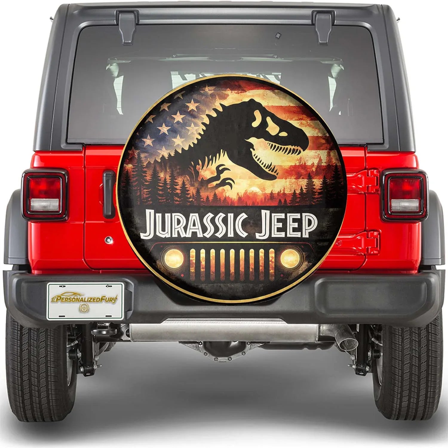 Jeep Wheel Cover – Jurassic Park Leather Spare Tire Cover - PersonalizedFury