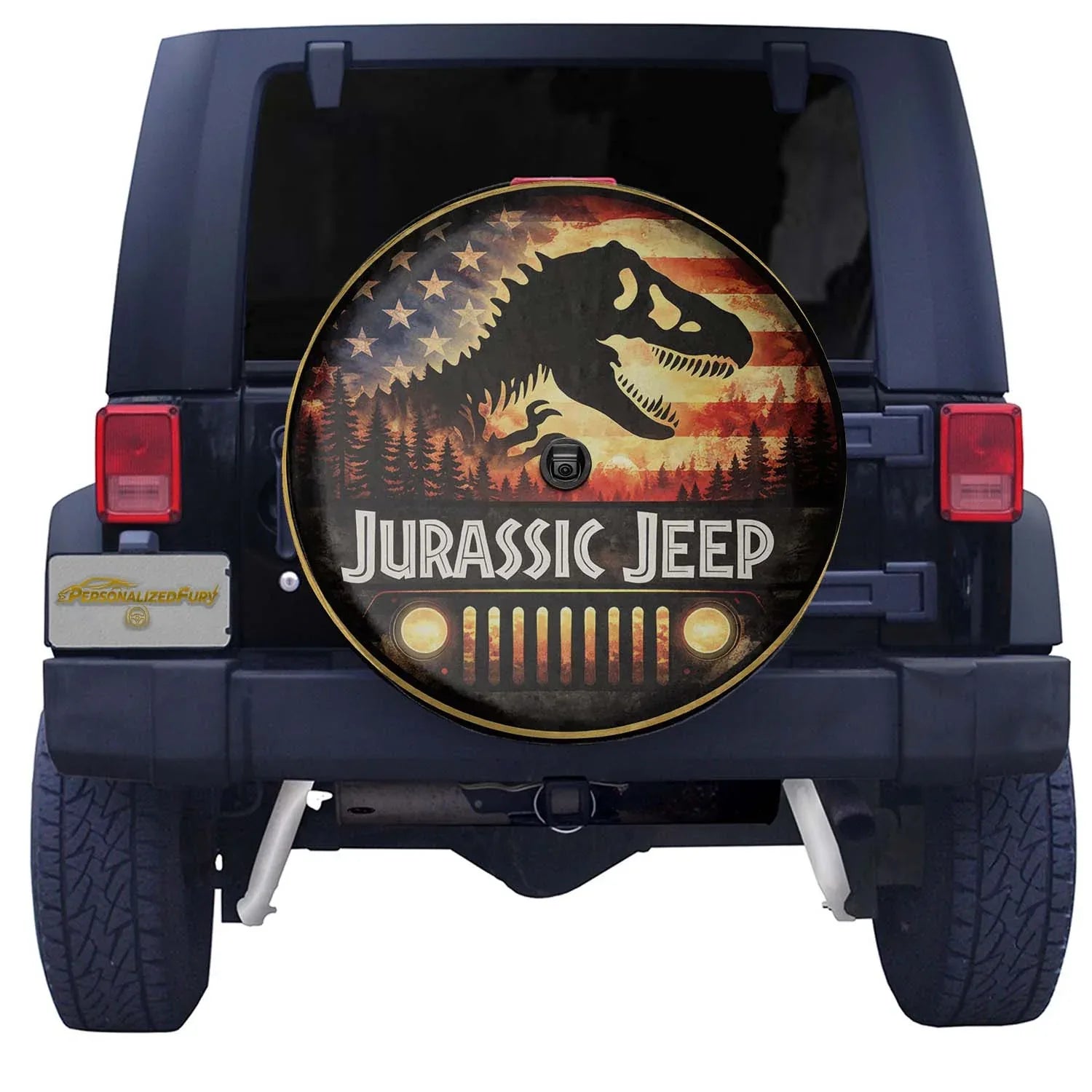 Jeep Wheel Cover – Jurassic Park Leather Spare Tire Cover - PersonalizedFury