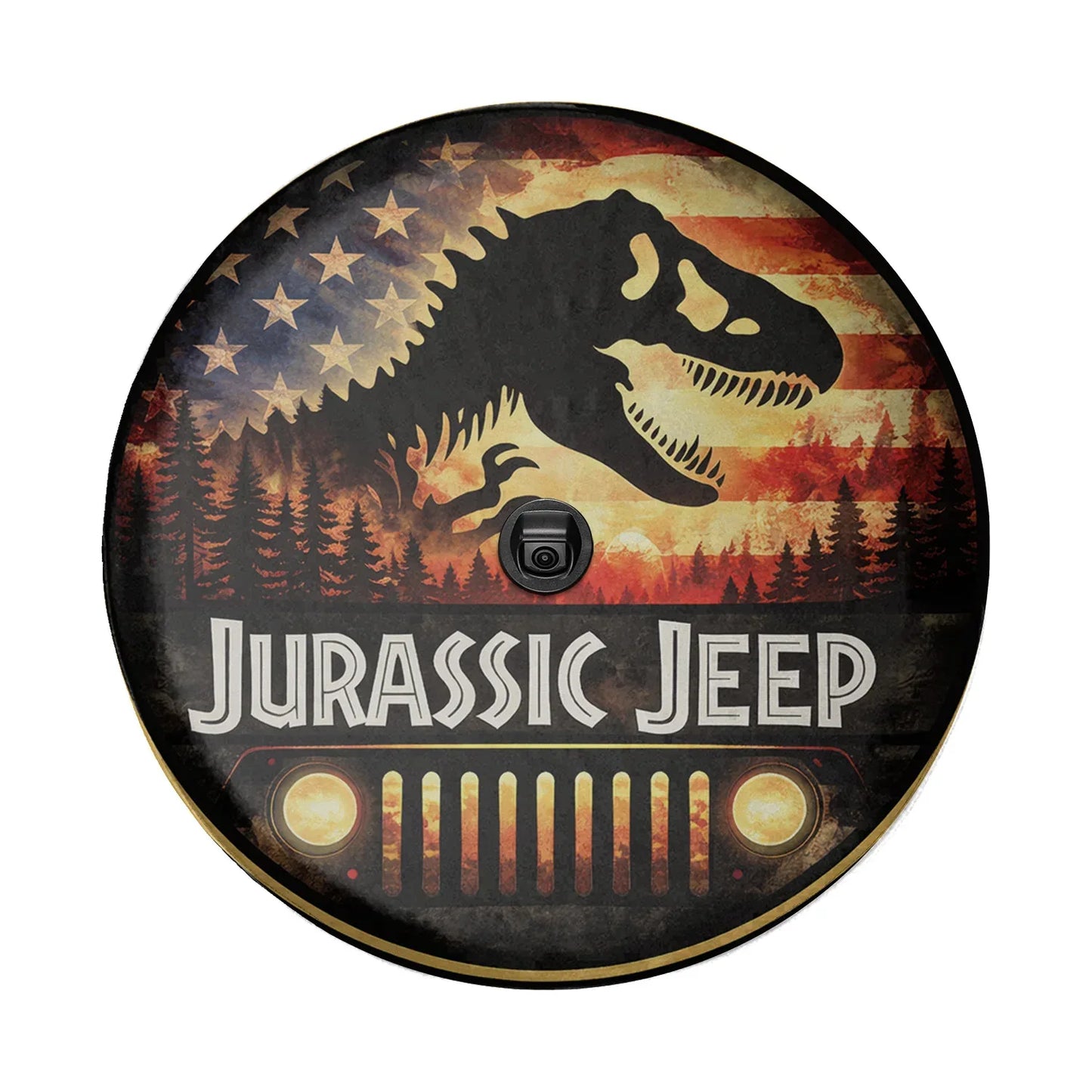 Jeep Wheel Cover – Jurassic Park Leather Spare Tire Cover - PersonalizedFury