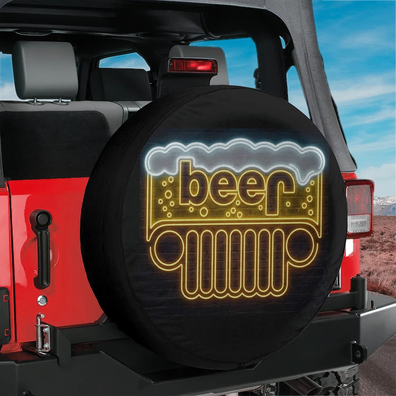 Beer Jeep Spare Tire Cover - PersonalizedFury
