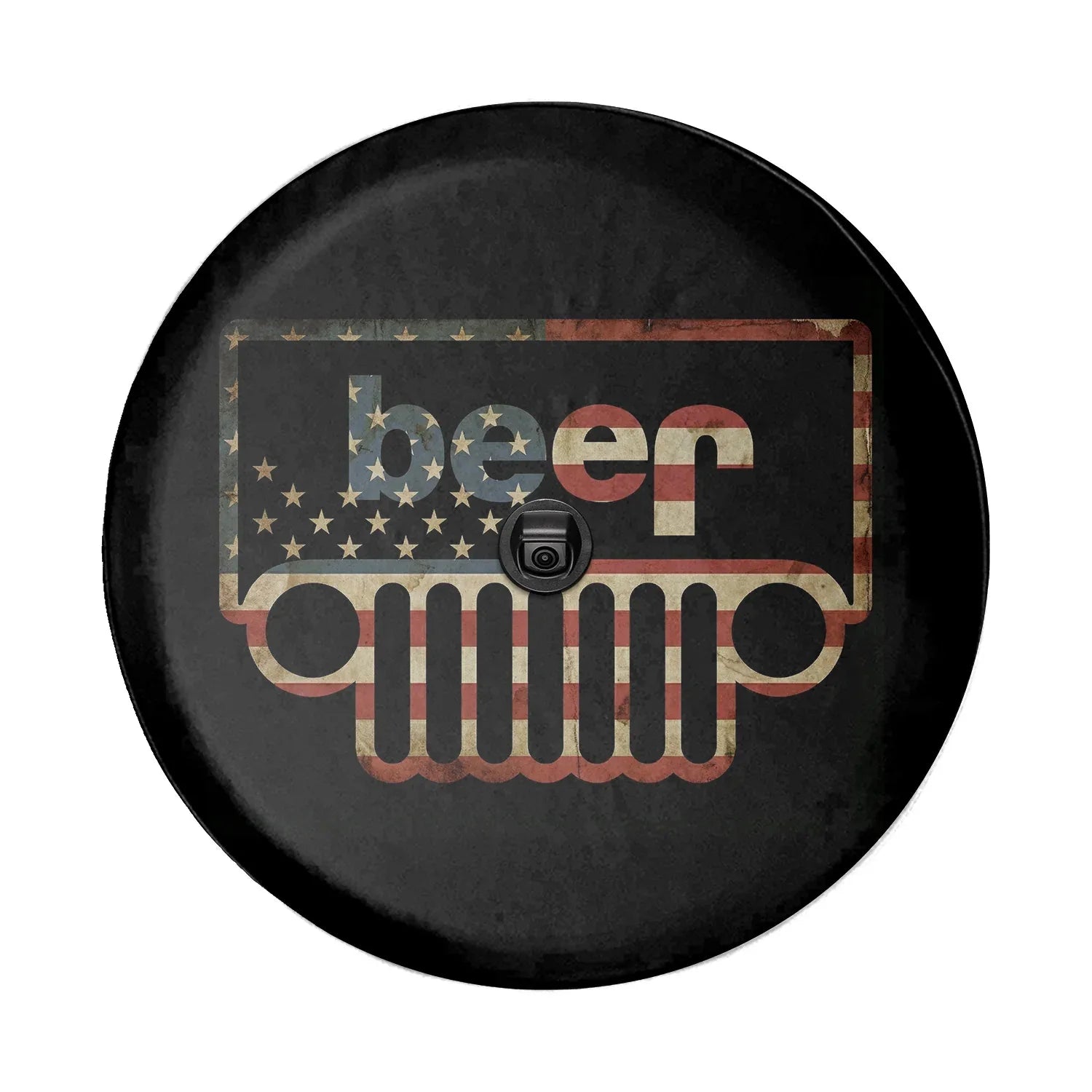 Jeep Beer Square Tire Cover Accessories – USA Flag Design - PersonalizedFury
