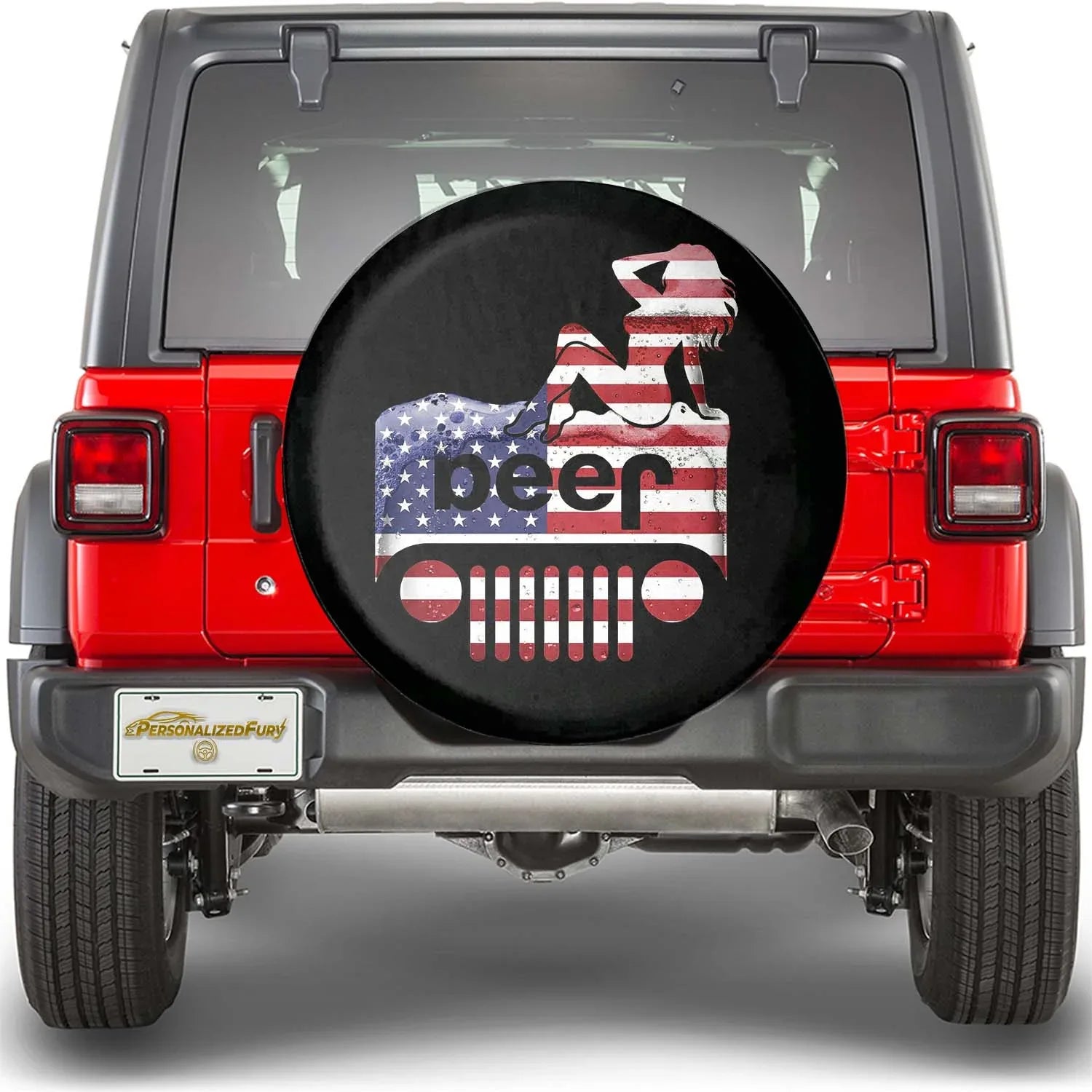 Jeep Beer Square Tire Cover – Funny Jeep Usa Flag Accessories - PersonalizedFury