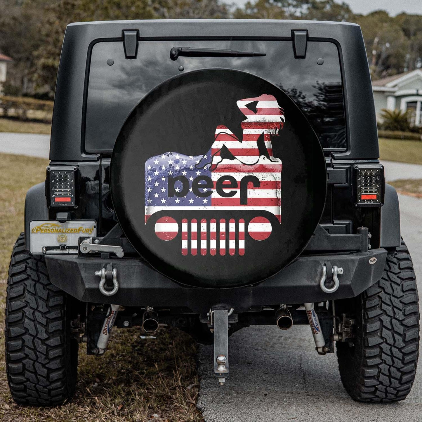 Jeep Beer Square Tire Cover – Funny Jeep Usa Flag Accessories - PersonalizedFury