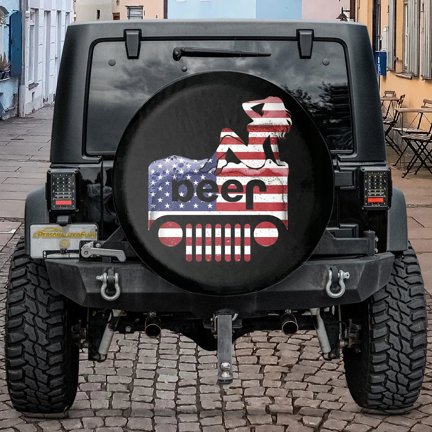 Jeep Beer Square Tire Cover – Funny Jeep Usa Flag Accessories - PersonalizedFury