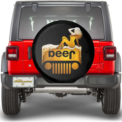 Jeep Beer Square Tire Cover – Funny Jeep Sexy Girl Accessories - PersonalizedFury