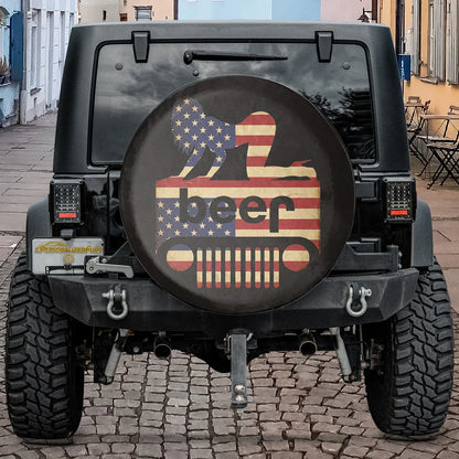 Jeep Beer Square Tire Cover – Funny Sexy Girl Jeep Usa Flag Accessories - PersonalizedFury