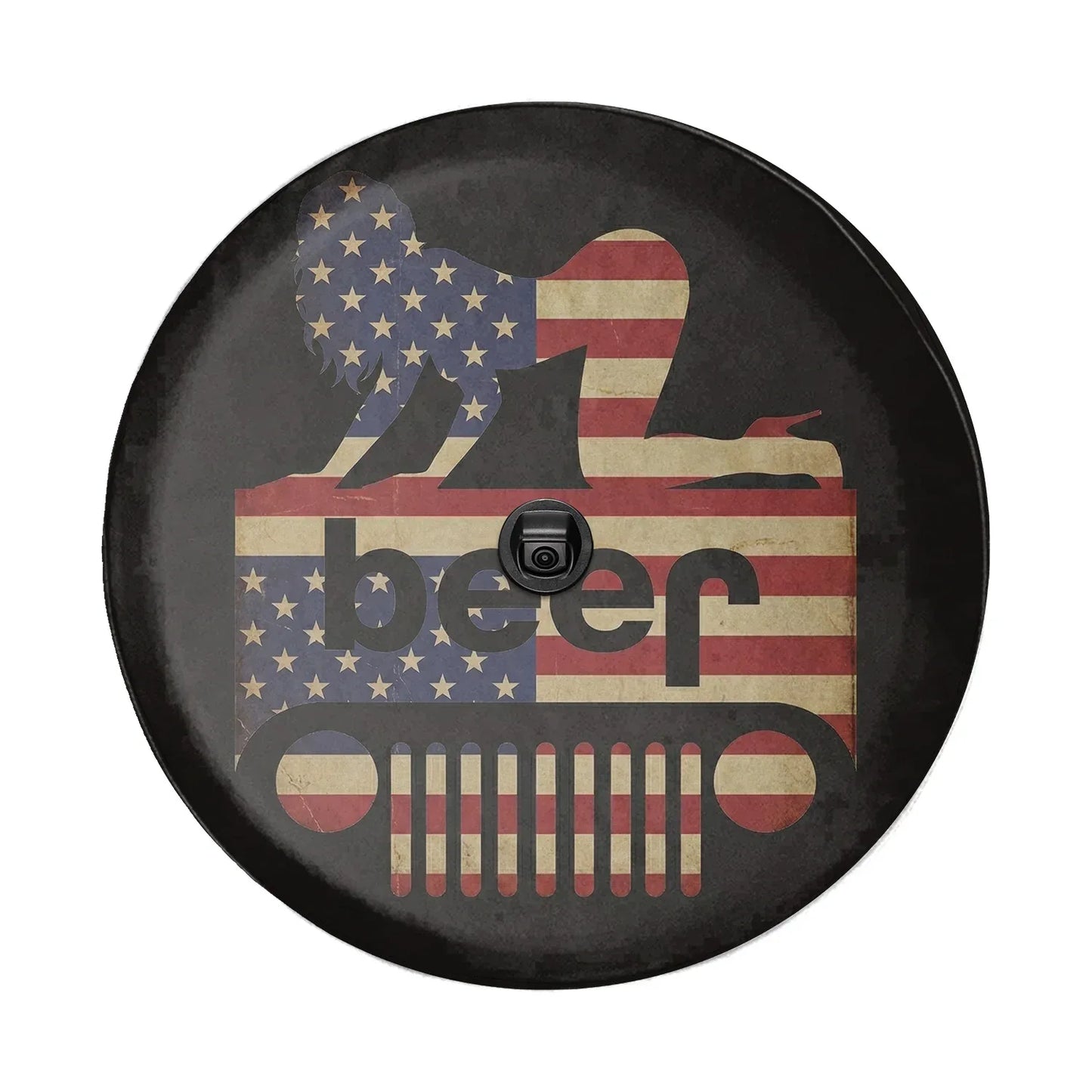 Jeep Beer Square Tire Cover – Funny Sexy Girl Jeep Usa Flag Accessories - PersonalizedFury