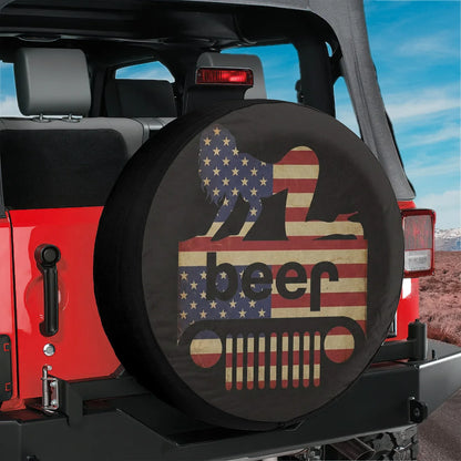 Jeep Beer Square Tire Cover – Funny Sexy Girl Jeep Usa Flag Accessories - PersonalizedFury