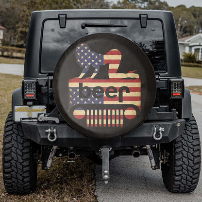 Jeep Beer Square Tire Cover – Funny Sexy Girl Jeep Usa Flag Accessories - PersonalizedFury