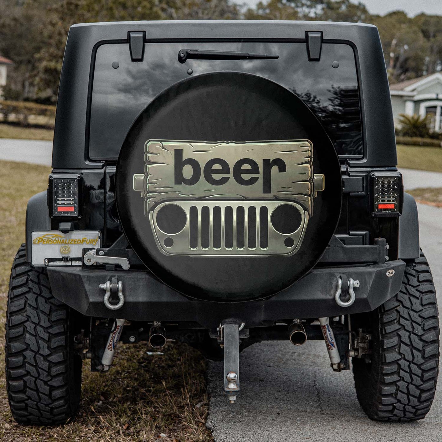 Jeep Beer Spare Tire Cover – Funny Off-Road Grille Design