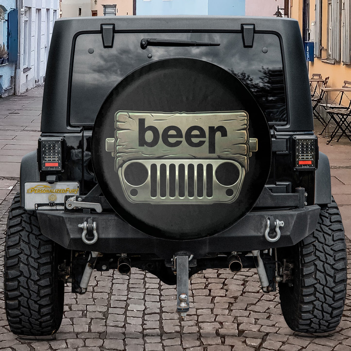 Jeep Beer Spare Tire Cover – Funny Off-Road Grille Design