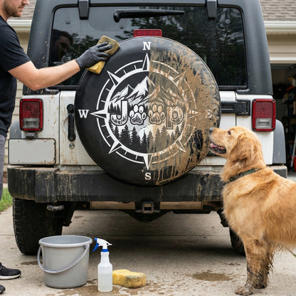Jeep Dog Paw Compass Leather Spare Tire Cover – Adventure Style