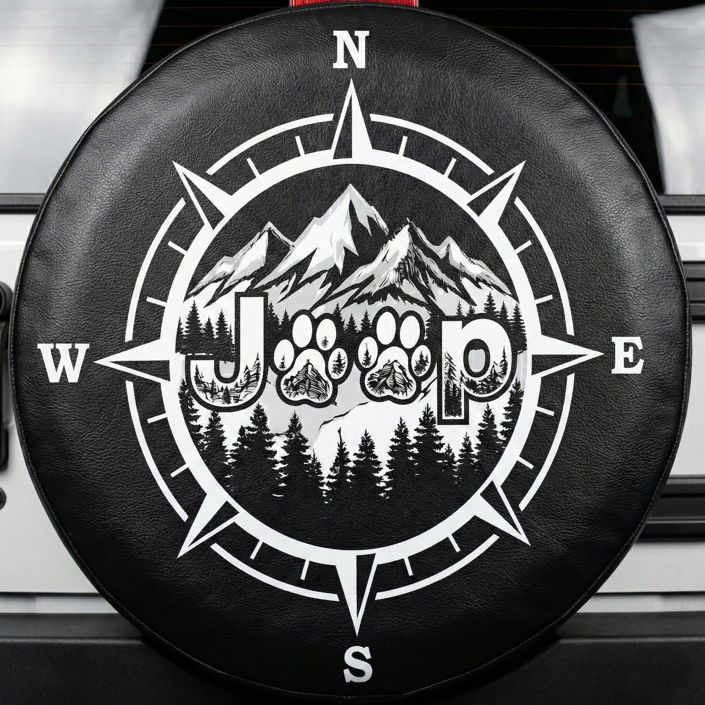 Jeep Dog Paw Compass Leather Spare Tire Cover – Adventure Style