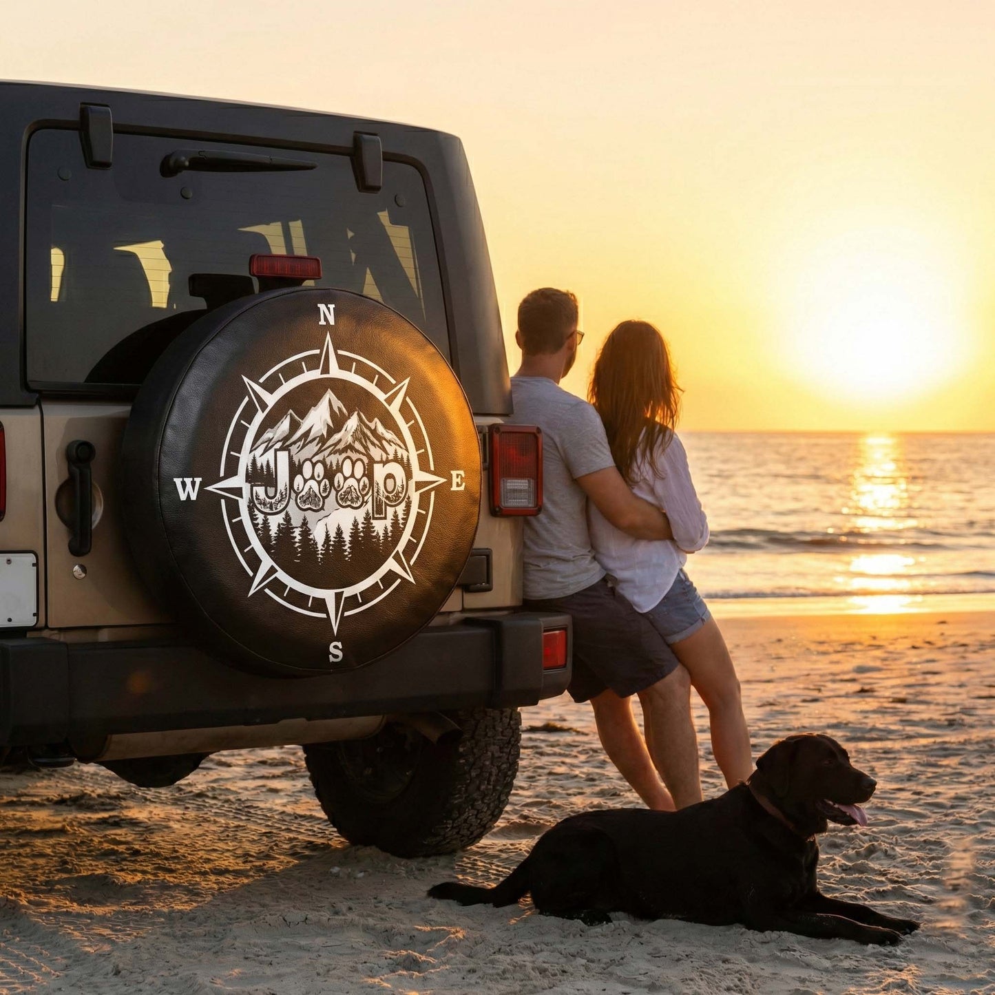 Jeep Dog Paw Compass Leather Spare Tire Cover – Adventure Style
