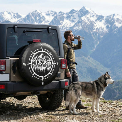 Jeep Dog Paw Compass Leather Spare Tire Cover – Adventure Style