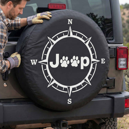 Jeep Dog Paw Spare Tire Cover – Compass Style for Dog Lovers