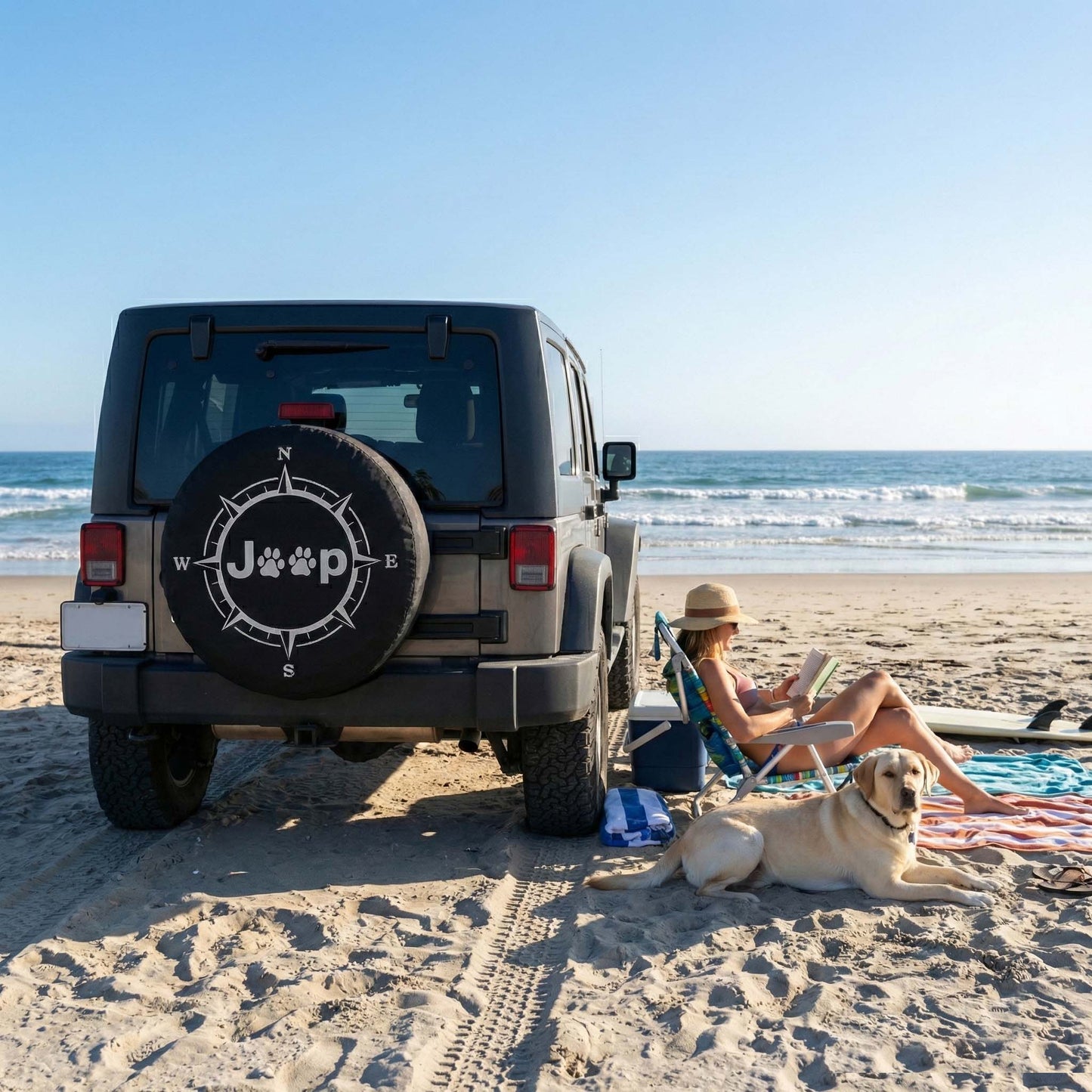 Jeep Dog Paw Spare Tire Cover – Compass Style for Dog Lovers