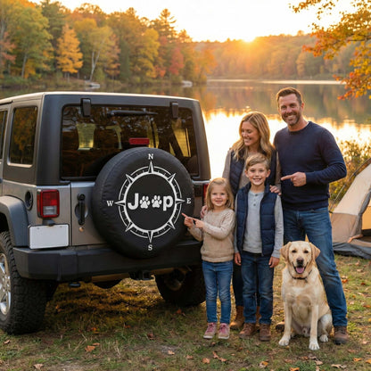 Jeep Dog Paw Spare Tire Cover – Compass Style for Dog Lovers