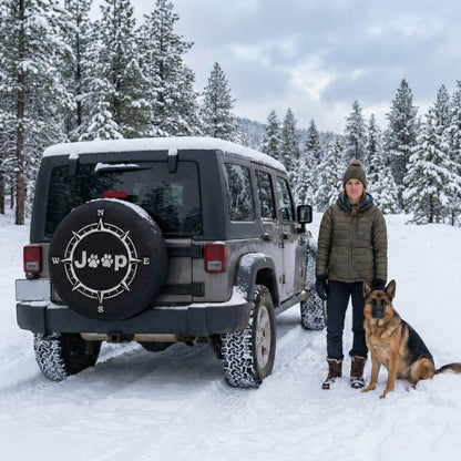 Jeep Dog Paw Spare Tire Cover – Compass Style for Dog Lovers