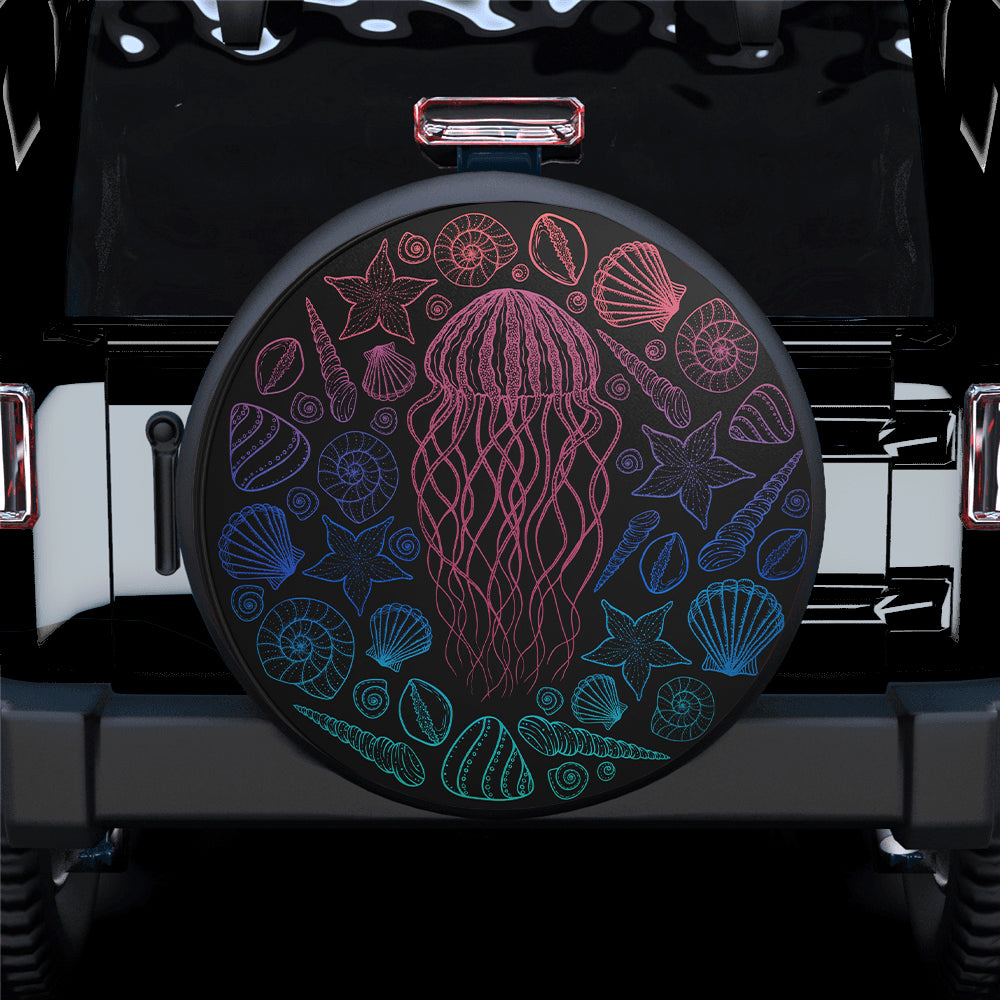 Jellyfish Art Sea Icon Car Spare Tire Cover