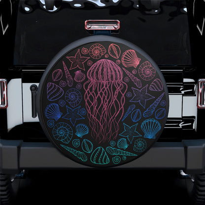 Jellyfish Art Sea Icon Car Spare Tire Cover