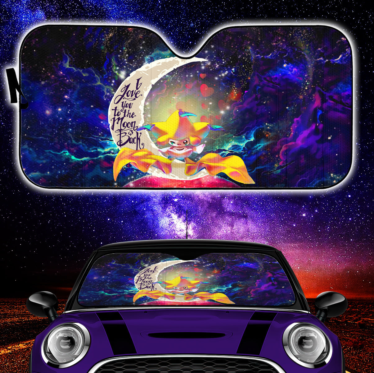 Jirachi Pokemon Love You To The Moon Galaxy Car Auto Sunshades