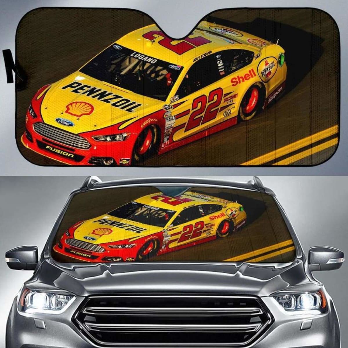Joey Logano Car Car Auto Sun Shade 211626 Universal Fit