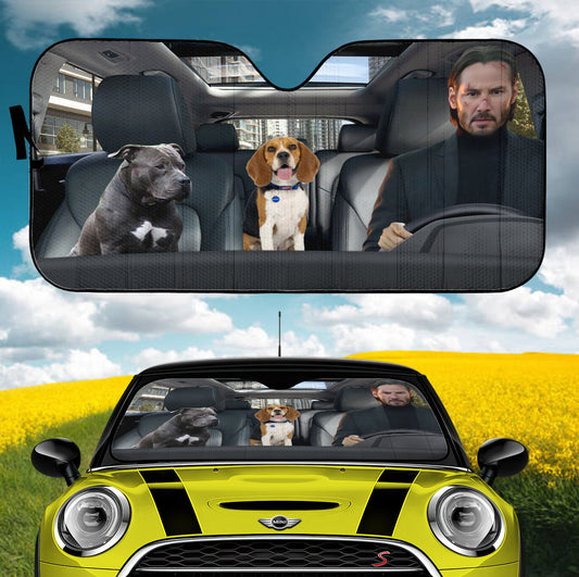 John Wick Driving Car Auto Sunshades