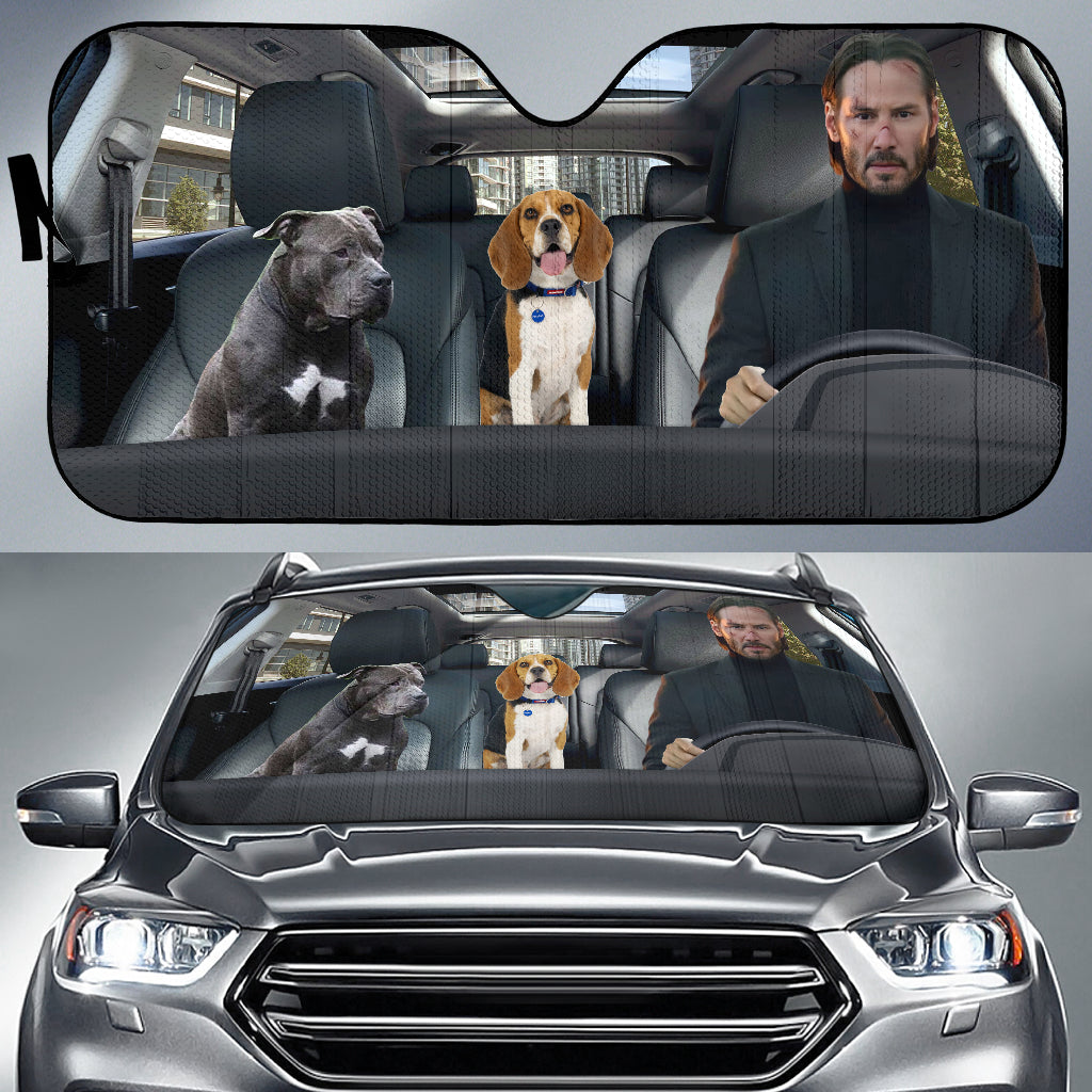 John Wick Driving Car Auto Sunshades
