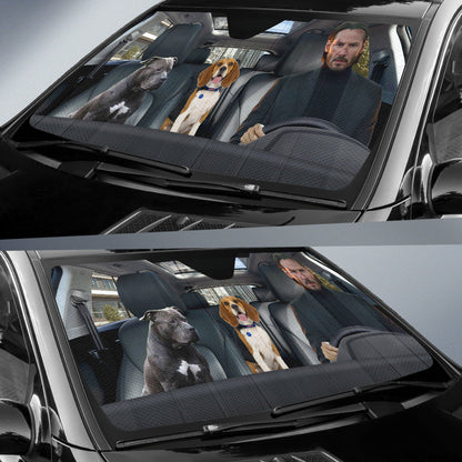 John Wick Driving Car Auto Sunshades