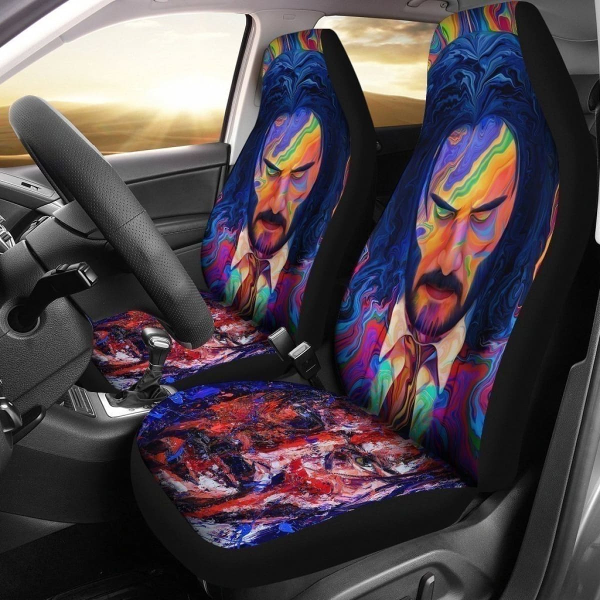 John Wick Graphic Art Car Seat Covers Movies Fan Universal Fit 194801