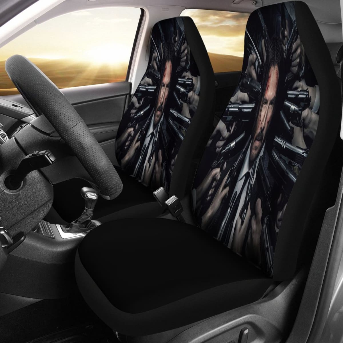 John Wick Gun Poster Art 2020 Seat Covers Amazing Best Gift Ideas 2020 Universal Fit 090505