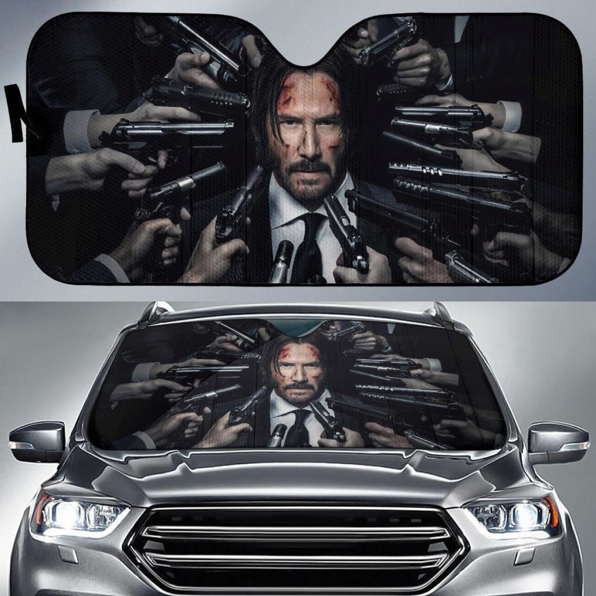John Wick Movies Auto Sun Shade Fan Gift Idea Universal Fit 174503