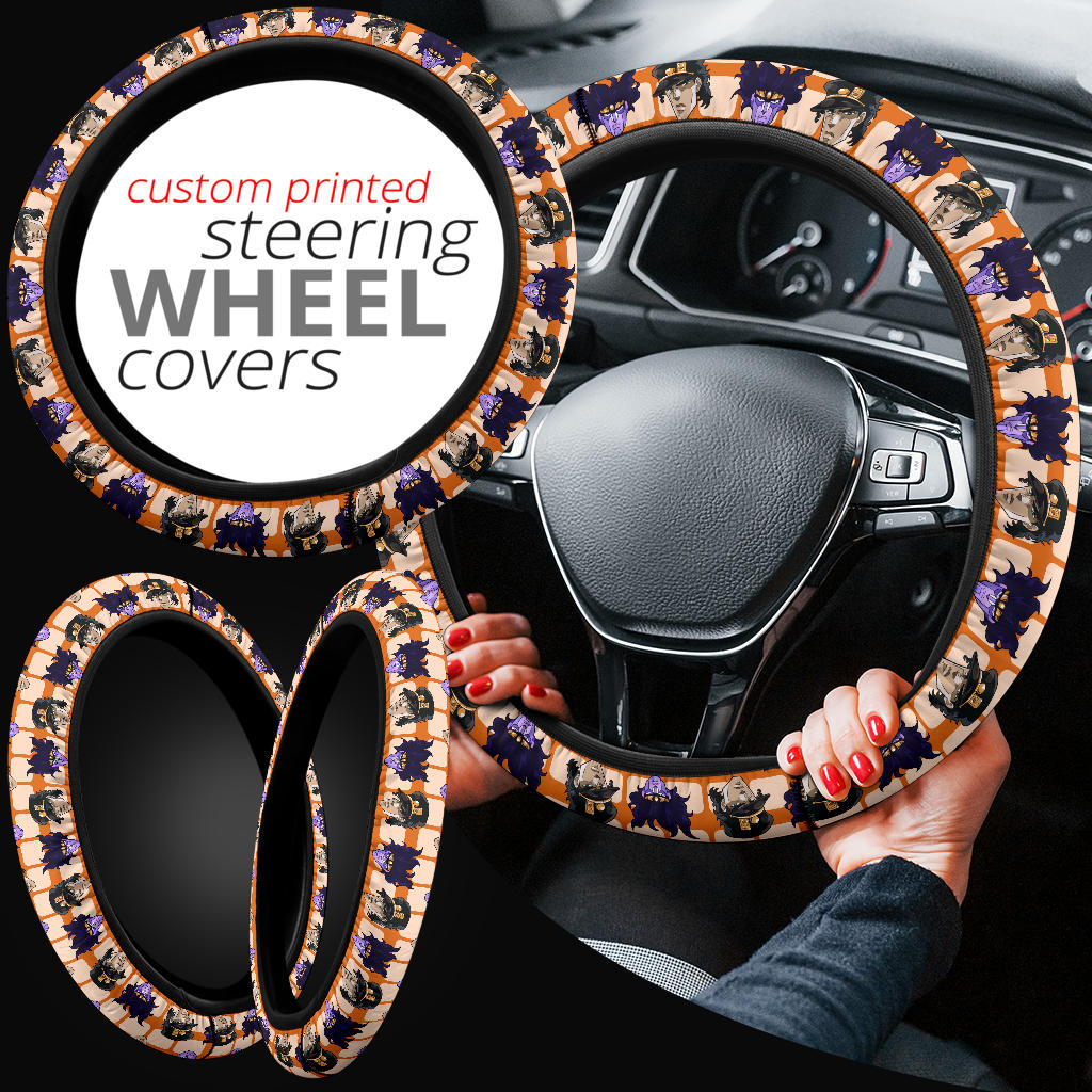 Jojo Bizarre Adventure Jotaro Kujo Star Platinum Anime Premium Custom Car Steering Wheel Cover
