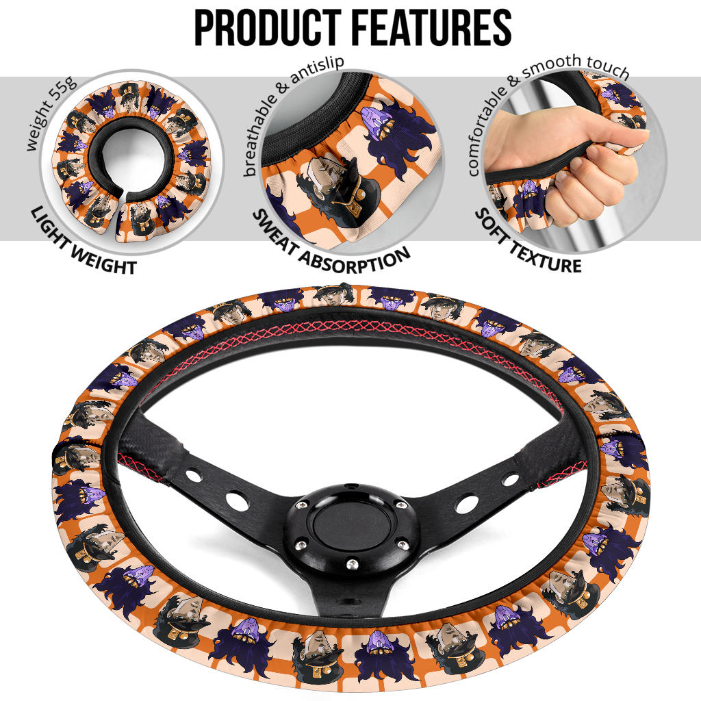 Jojo Bizarre Adventure Jotaro Kujo Star Platinum Anime Premium Custom Car Steering Wheel Cover