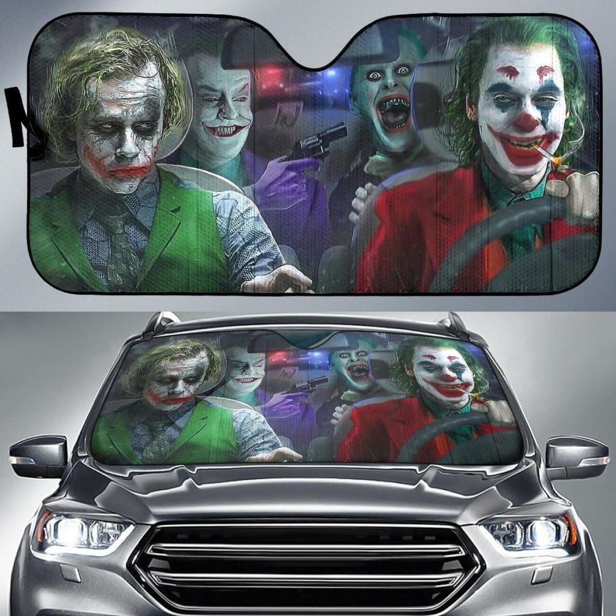 Joker Actors Car Auto Sun Shade Windshield Gift Idea For Fan Universal Fit 174503
