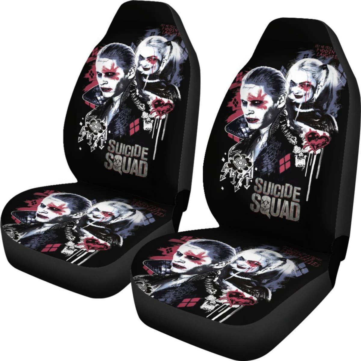 Joker And Harley Quinn Car Seat Covers Movie Fan Gift H031020 Universal Fit 225311
