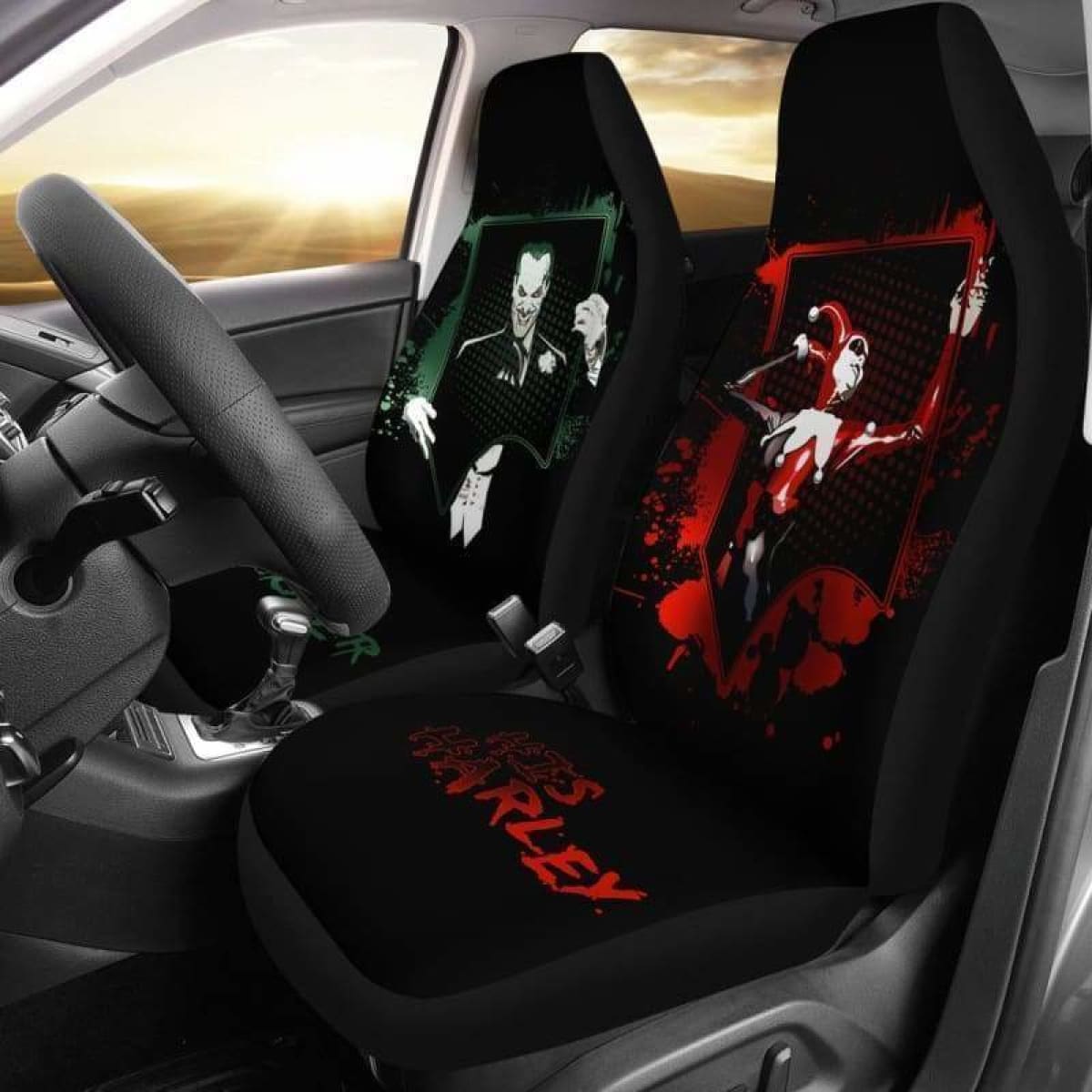 Joker And Harley Quinn Car Seat Covers Universal Fit 051312