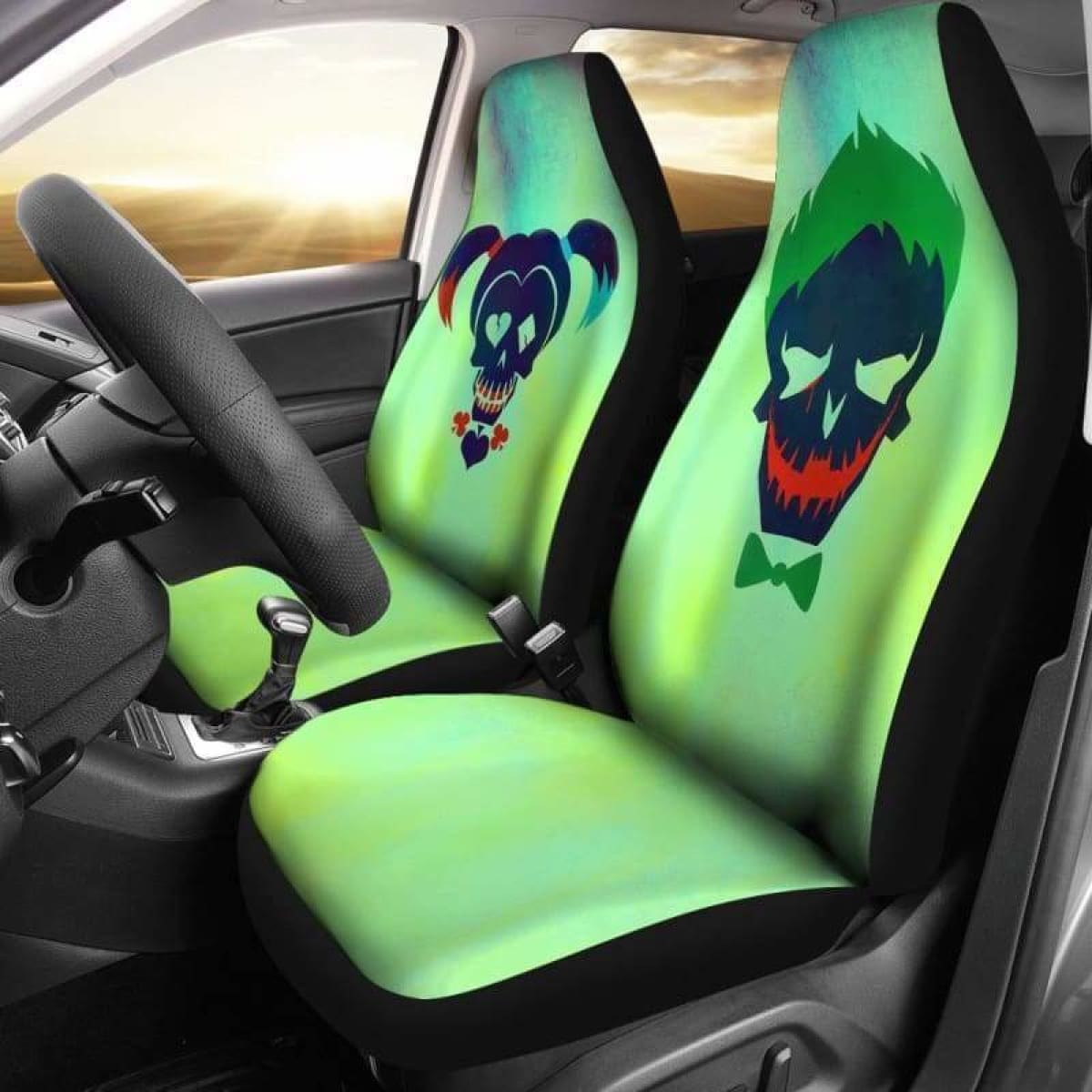 Joker And Harley Quinn Car Seat Covers Universal Fit 051312