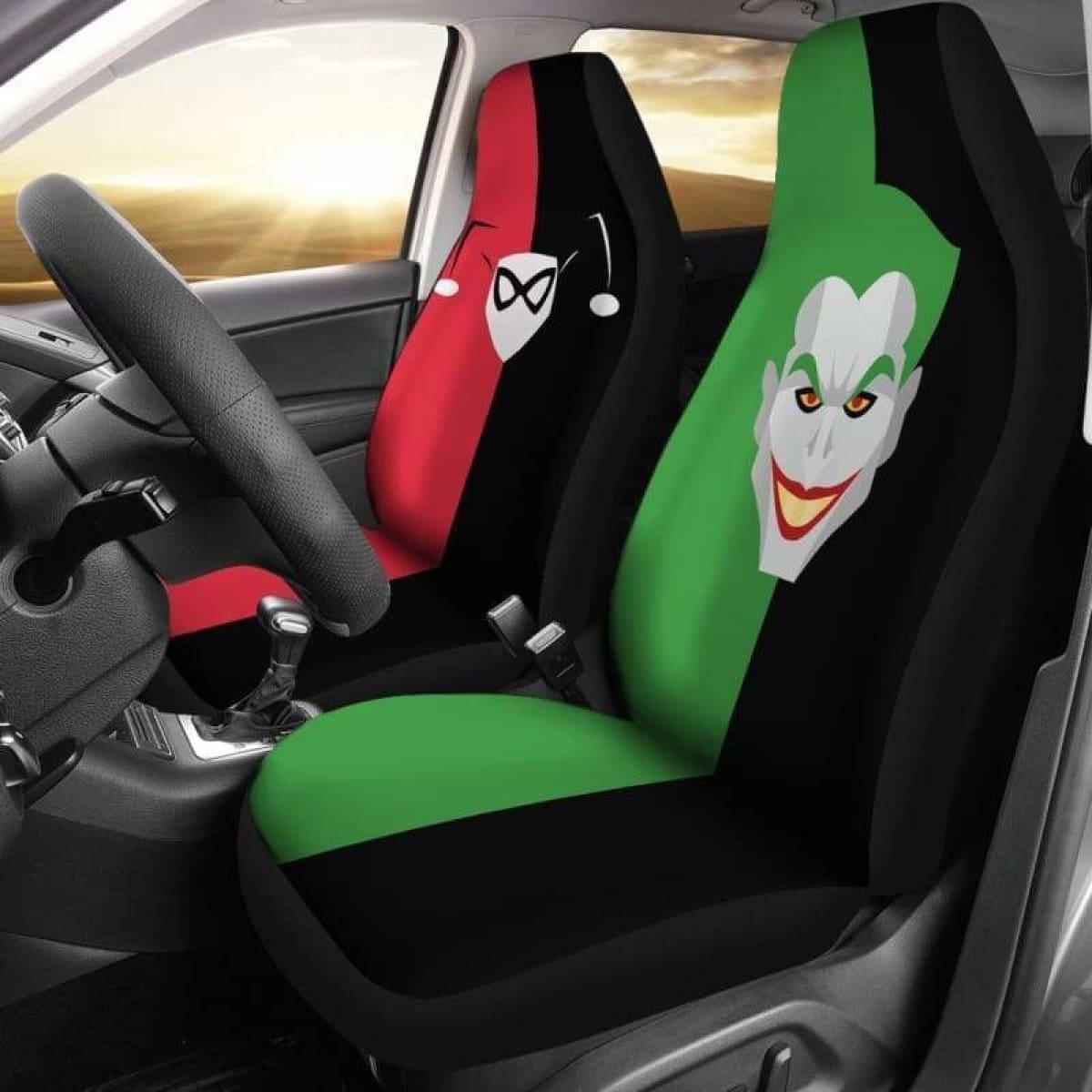 Joker And Harley Quinn Car Seat Covers Universal Fit 051312