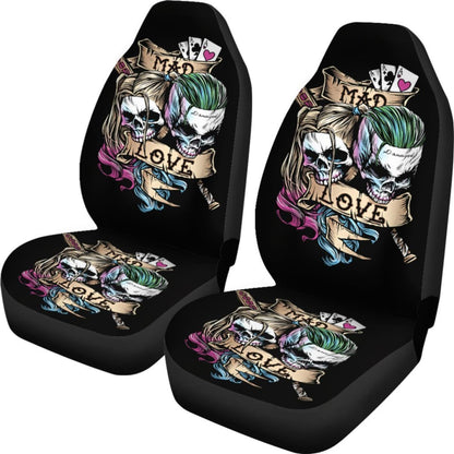Joker And Harley Quinn Skull Car Seat Covers Movie Fan Gift H031020 Universal Fit 225311