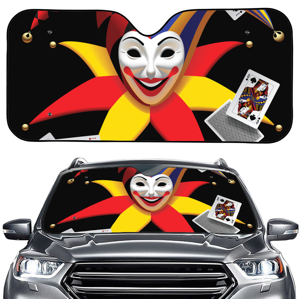 Joker And Playing Cards Print Car Windshield Sun Shade