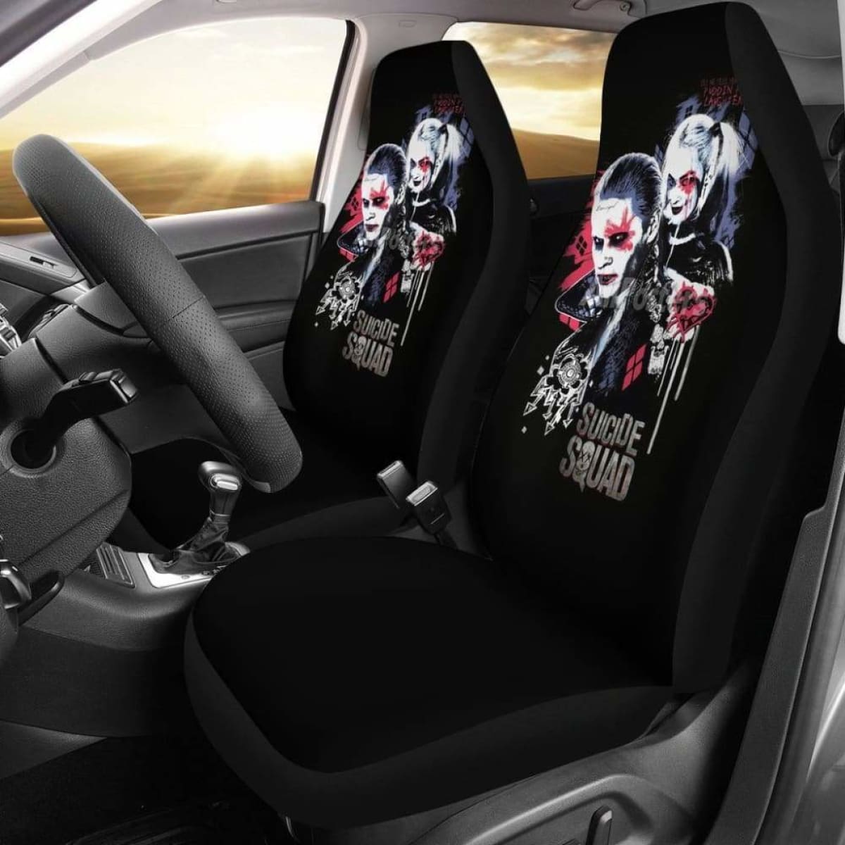 Joker Art Car Seat Cover Suicide Squad Movie Fan Gift Universal Fit 051012