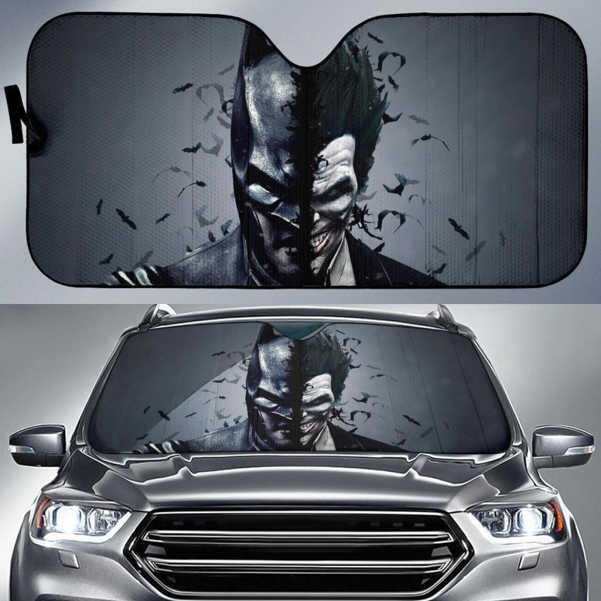 Joker & Batman Face Auto Sun Shade Nh07 Universal Fit 111204