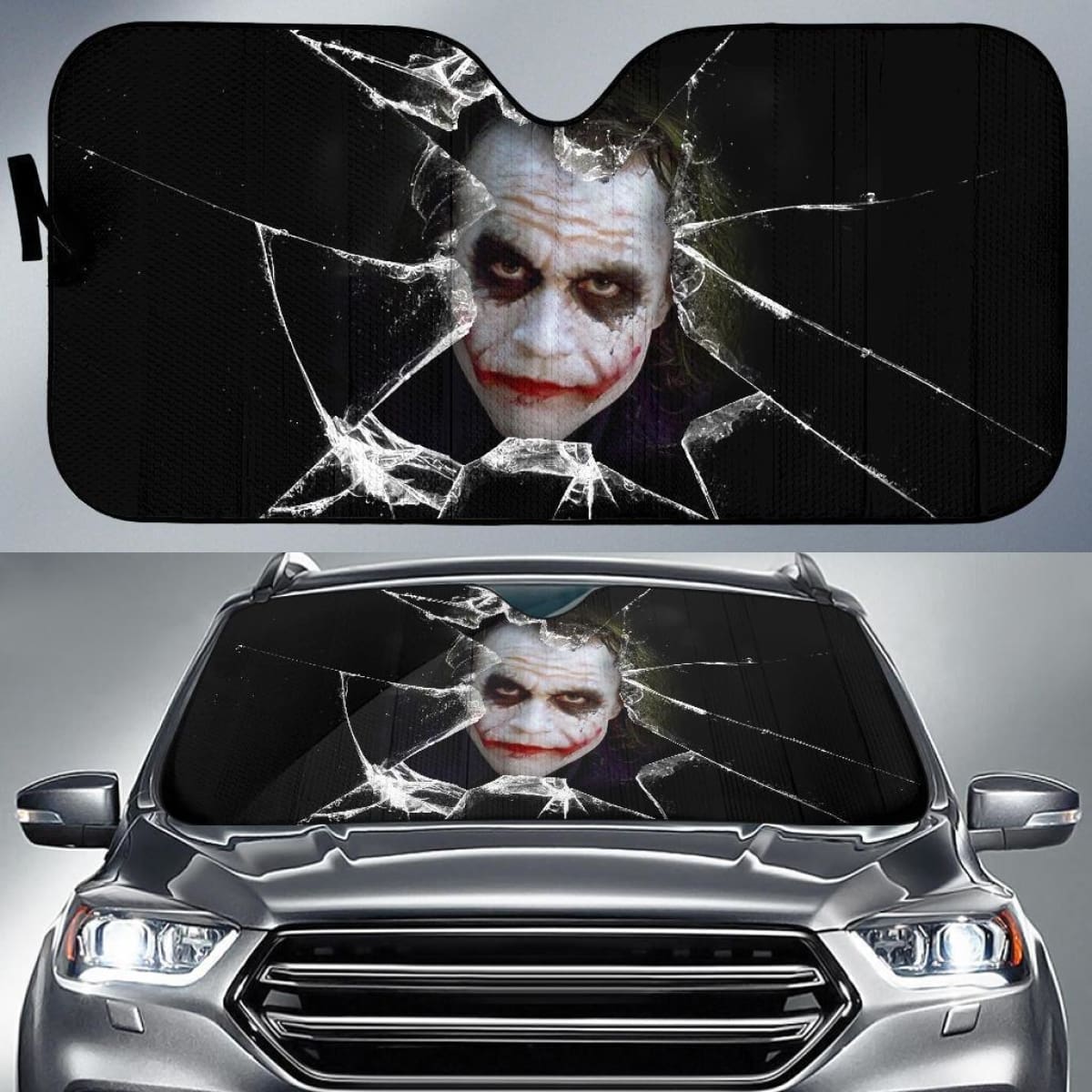 Joker Car Auto Sun Shade Broken Glass Style Windshield Universal Fit 174503