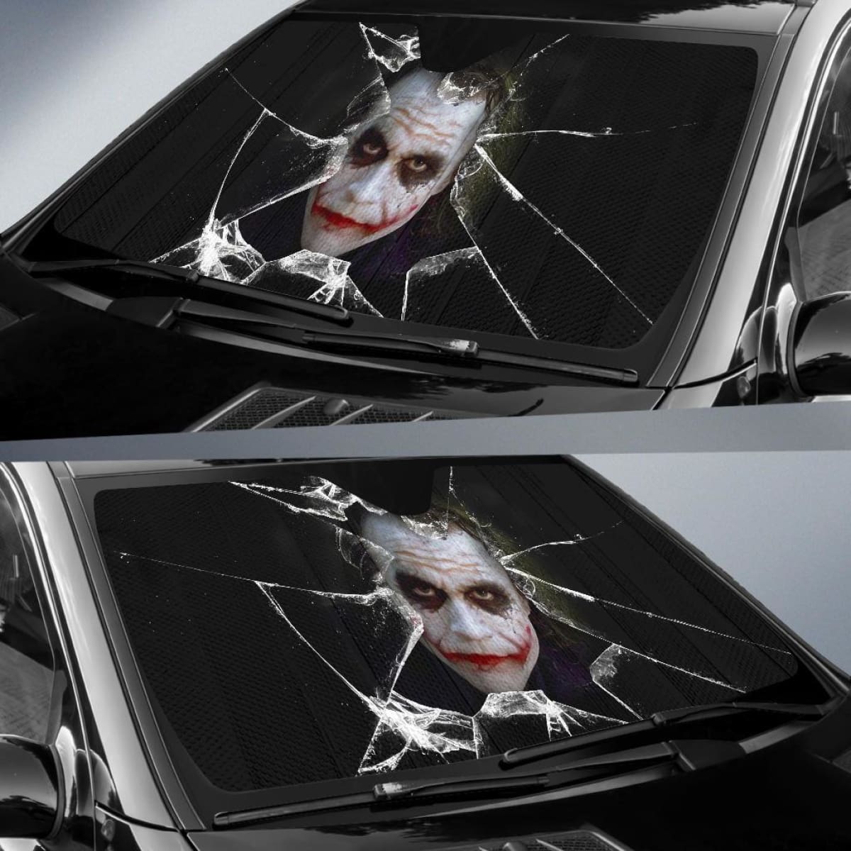 Joker Car Auto Sun Shade Broken Glass Style Windshield Universal Fit 174503