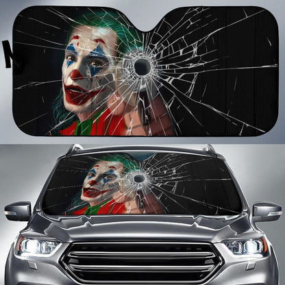 Joker Car Auto Sun Shade Broken Windshield Funny Gift Universal Fit 174503
